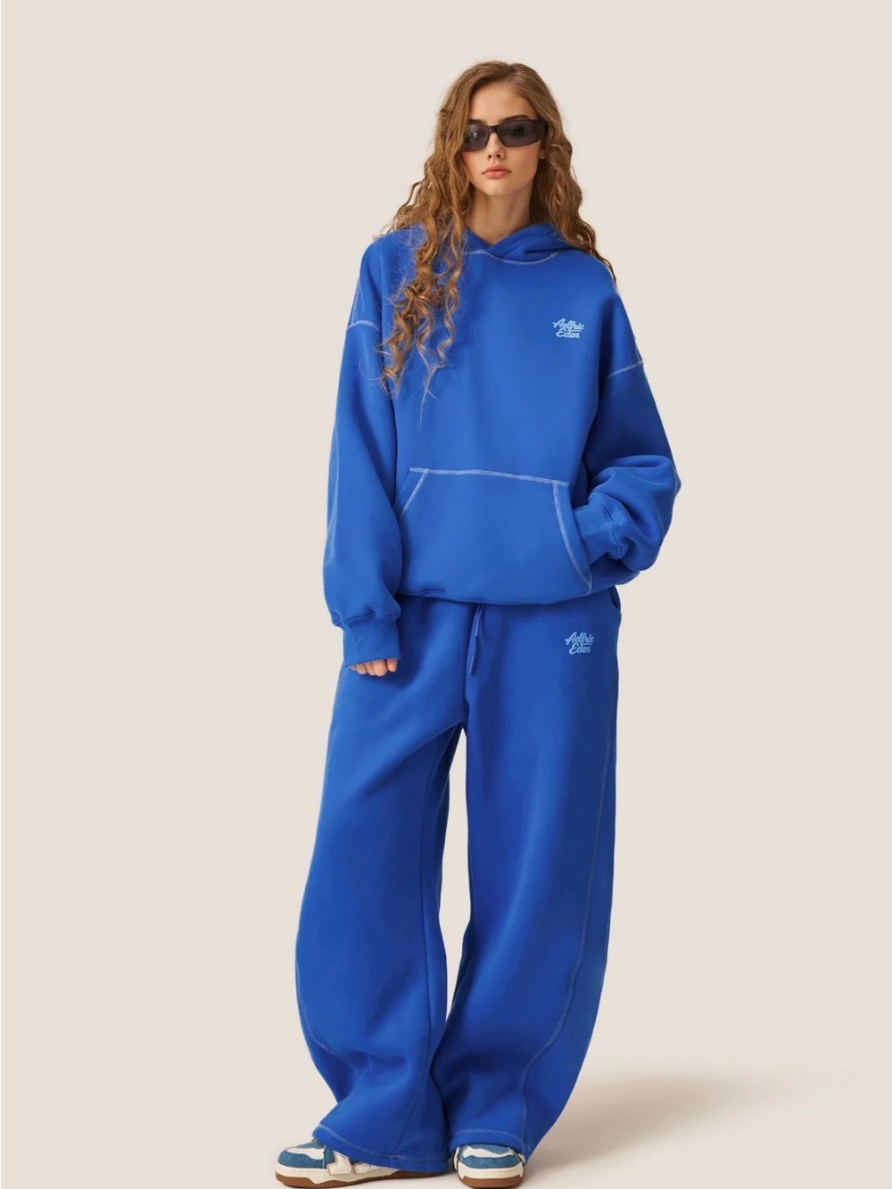 NWT Aelfric Eden Unisex Soufflé Baggy Hoodie Set- Medium
